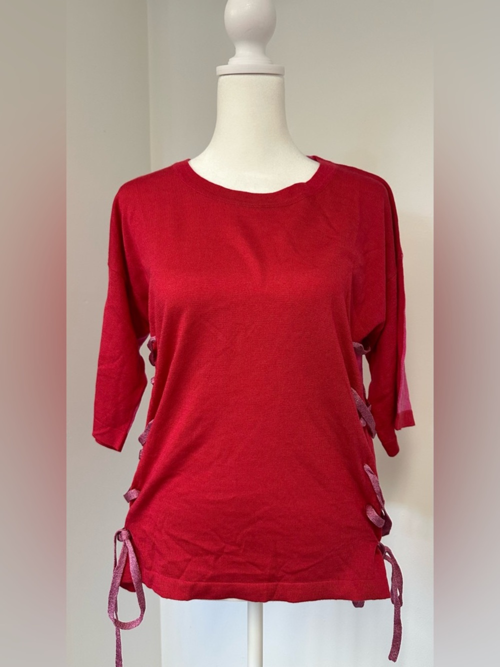 Happy Sheep New no tags Women’s Red Side-Tie Knit Top size Medium
